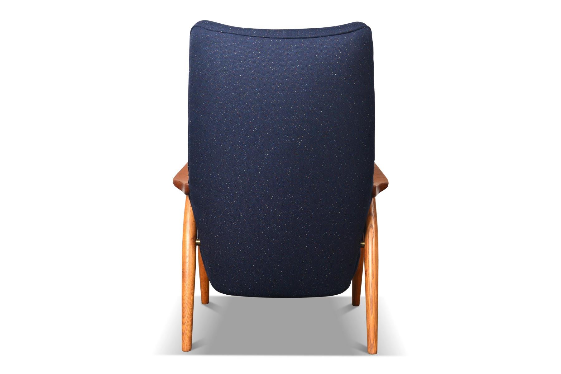 Danish Modern Highback Lounge Chair in Teak and Oak For Sale 2