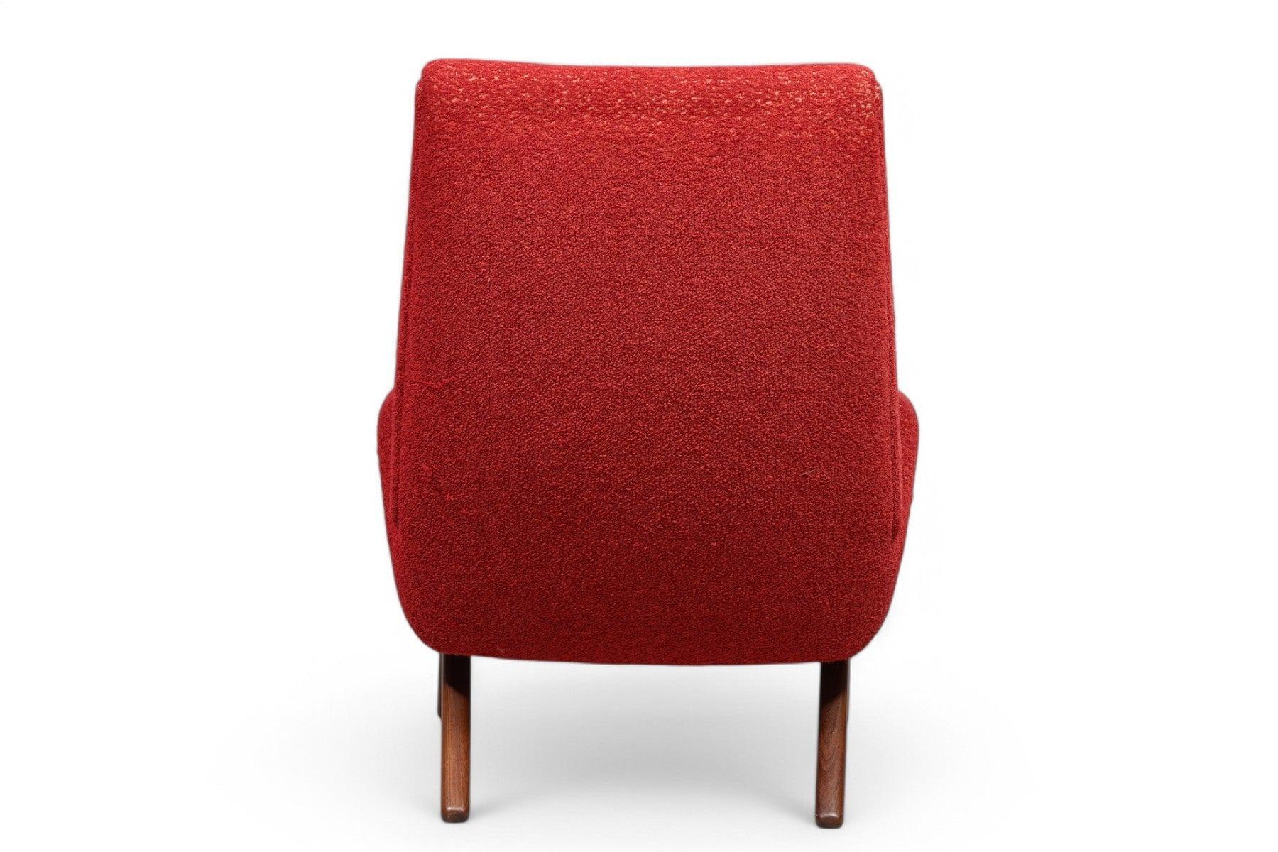 Mid-Century moderno Sedia da salotto highback moderna danese con base a forbice in vendita