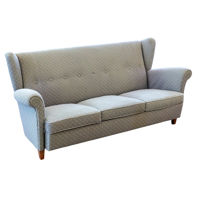 Danish Modern Highback or Wingback Sofa 1950's For Sale at 1stDibs | wingback  couch, vintage high back loveseat, 1950s couch