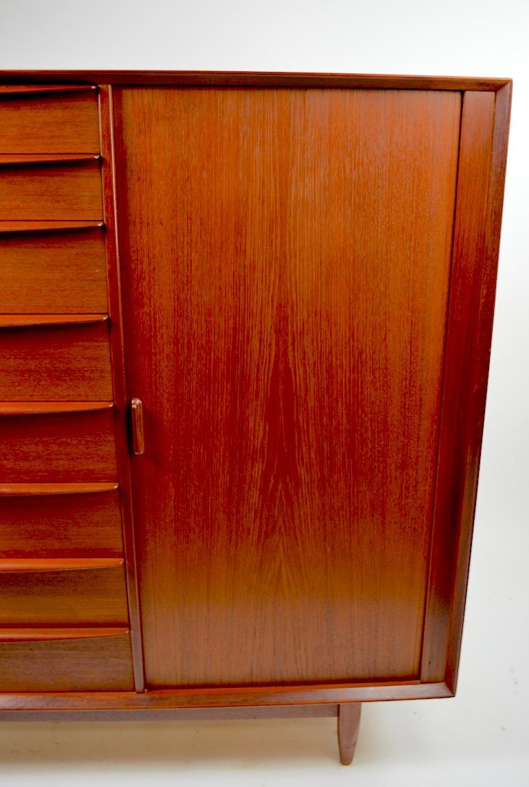 20th Century Danish Modern Highboy Chifferobe Armoire by Falster