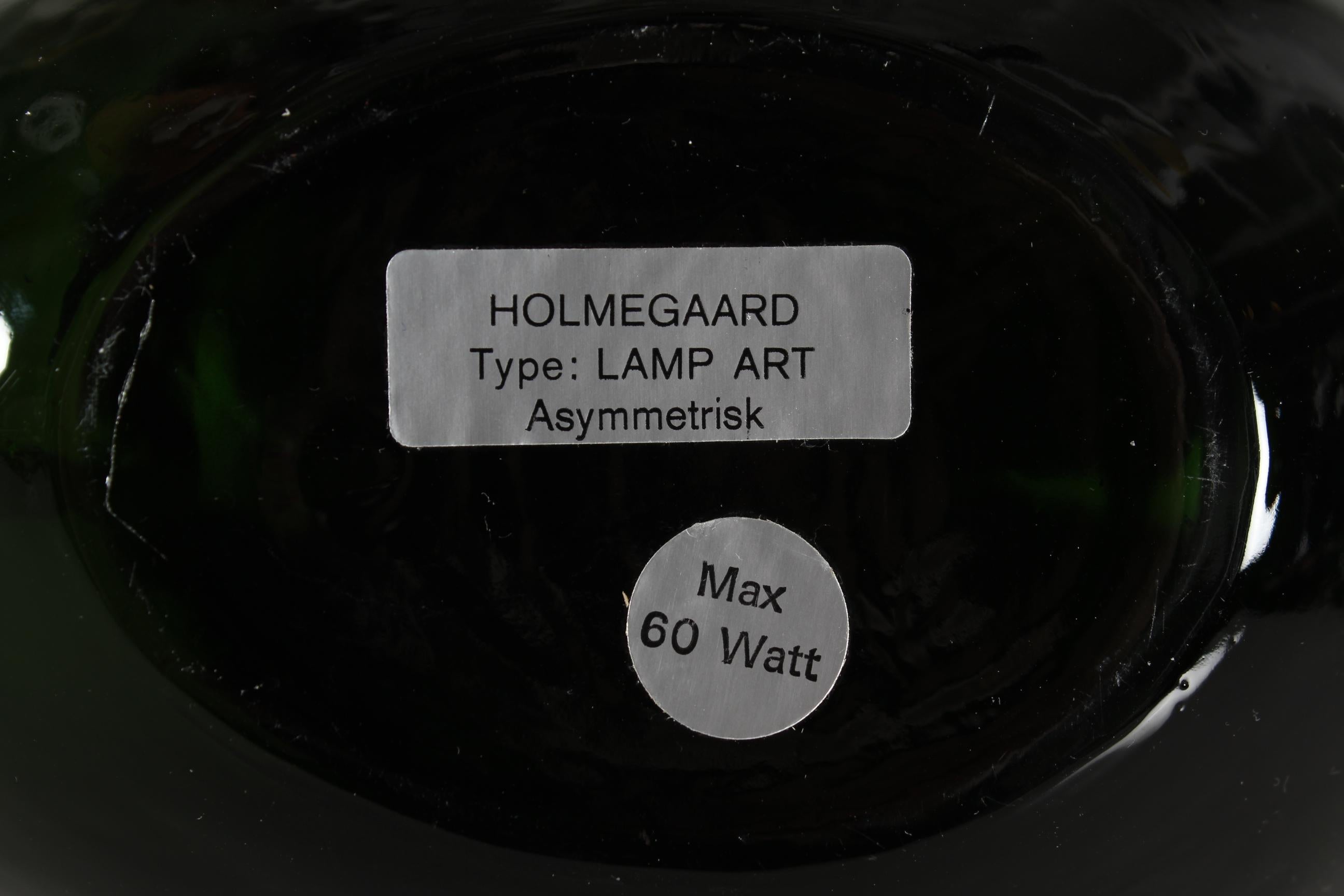 Holmegaard lampe de bureau moderne danoise vert foncé sculpturale de Michael Bang 1970 en vente 4