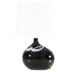 Danish Modern Holmegaard Dark Green Sculptural Table Lamp by Michael Bang 1970s
