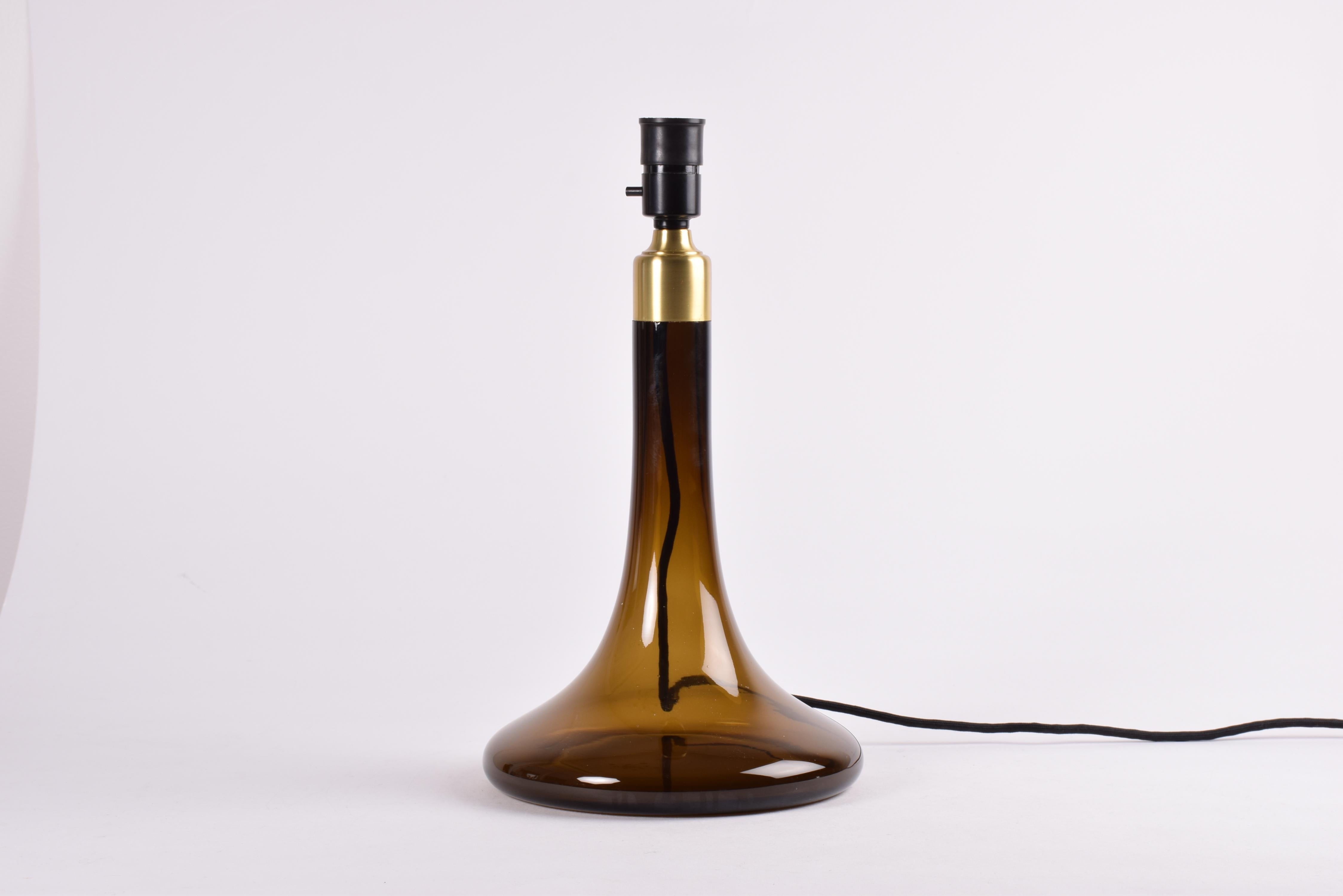 Late 20th Century Danish Modern Holmegaard Le Klint Havanna Brown Glass Table Lamp, 1970s