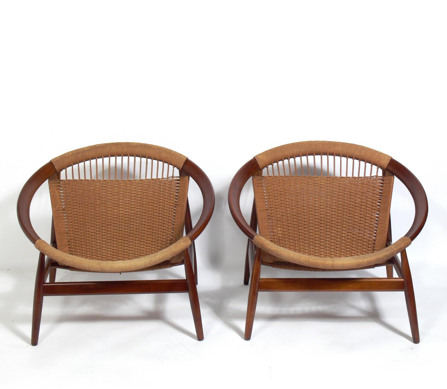 Mid-Century Modern Danish Modern Hoop Lounge Chairs by Illum Wikkelso