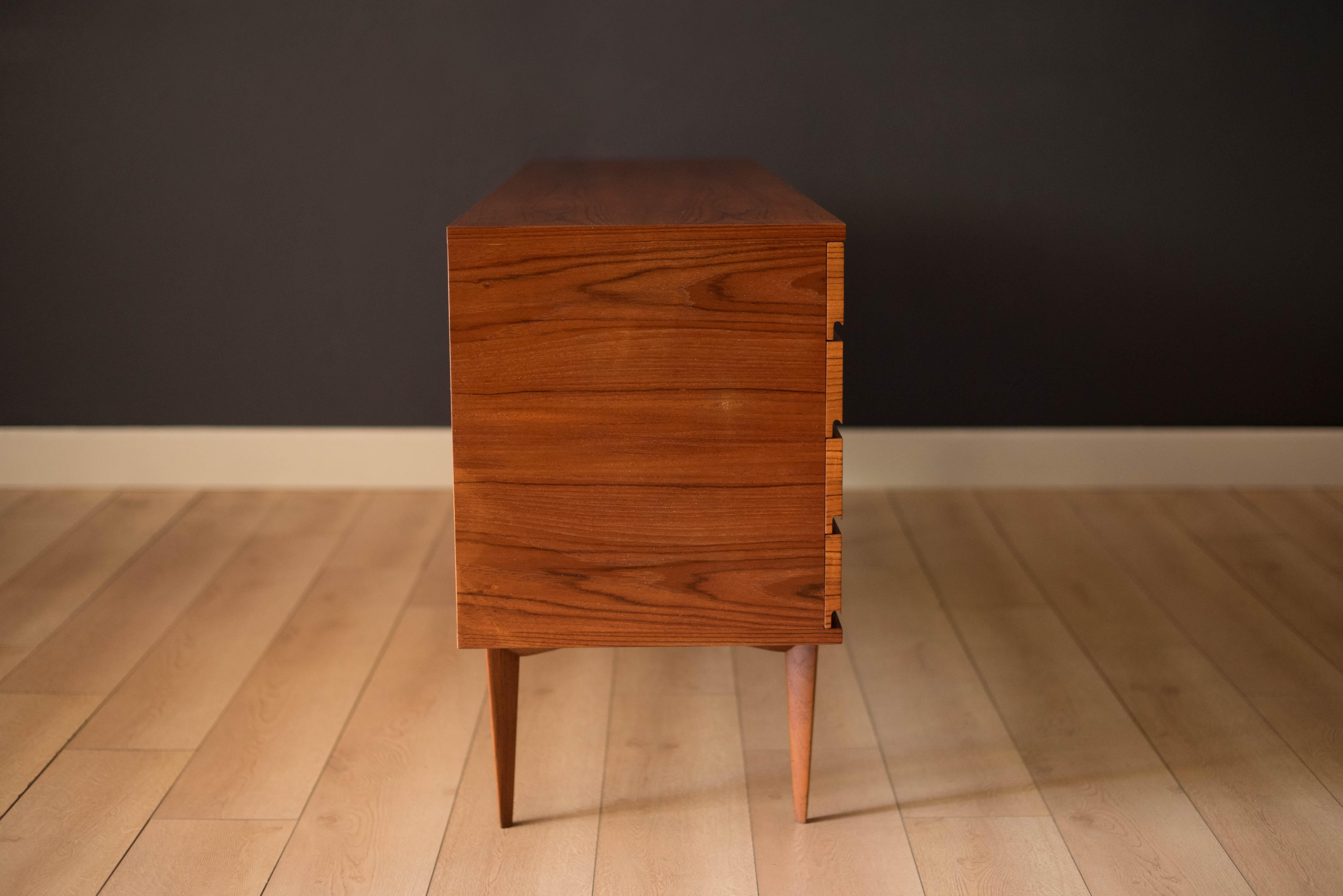 Dänische Moderne H.W. Klein Teak Tambour Sideboard für Bramin im Angebot 1