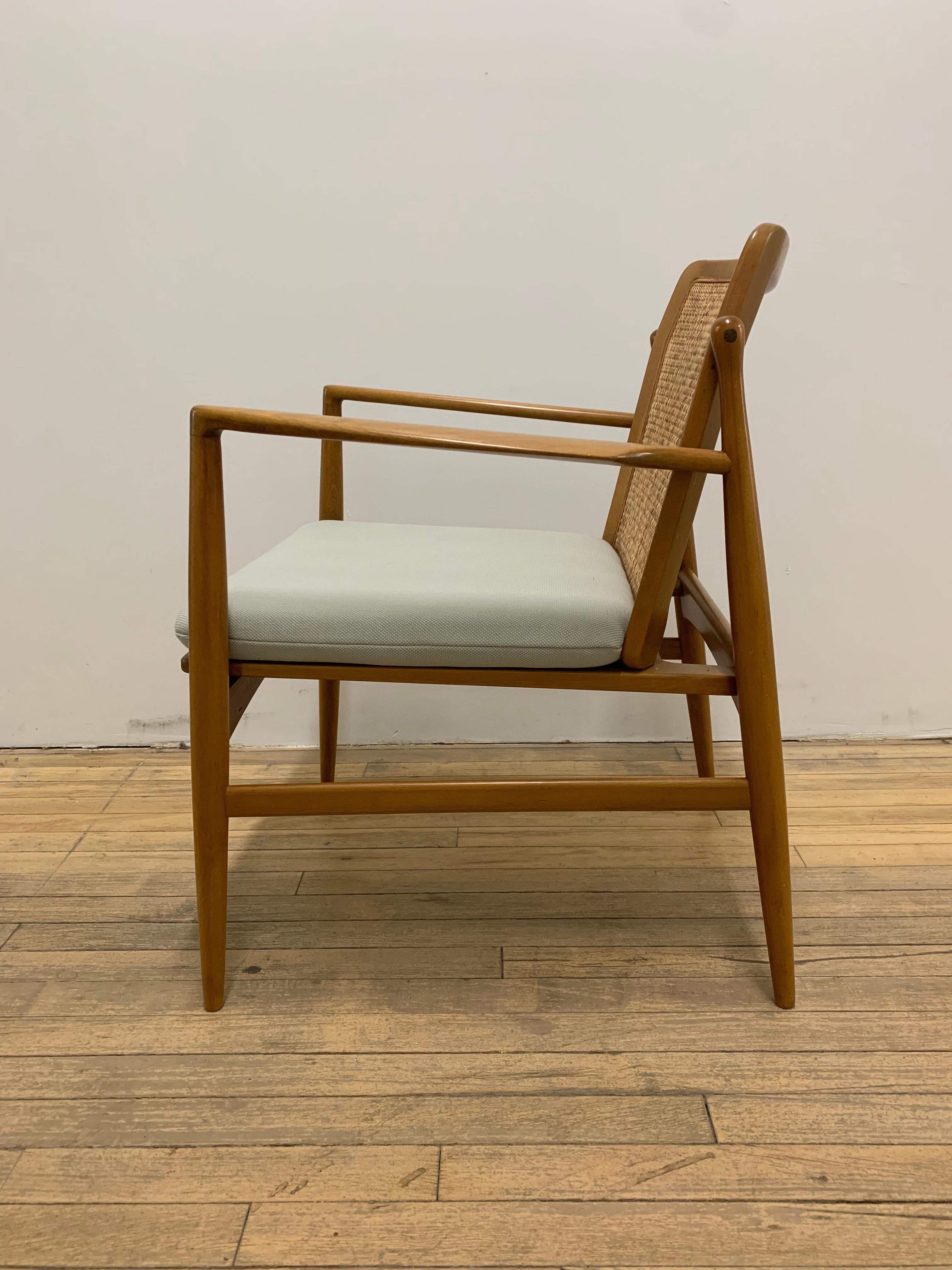 Scandinavian Modern Danish Modern Ib Kofod-Larsen Lounge Chairs with Woven Backs