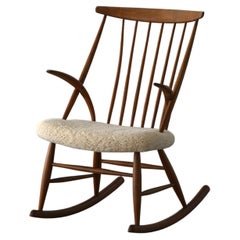 Danish Modern, Illum Wikkelsø Rocking Chair for N. Eilersen, Denmark, 1960s