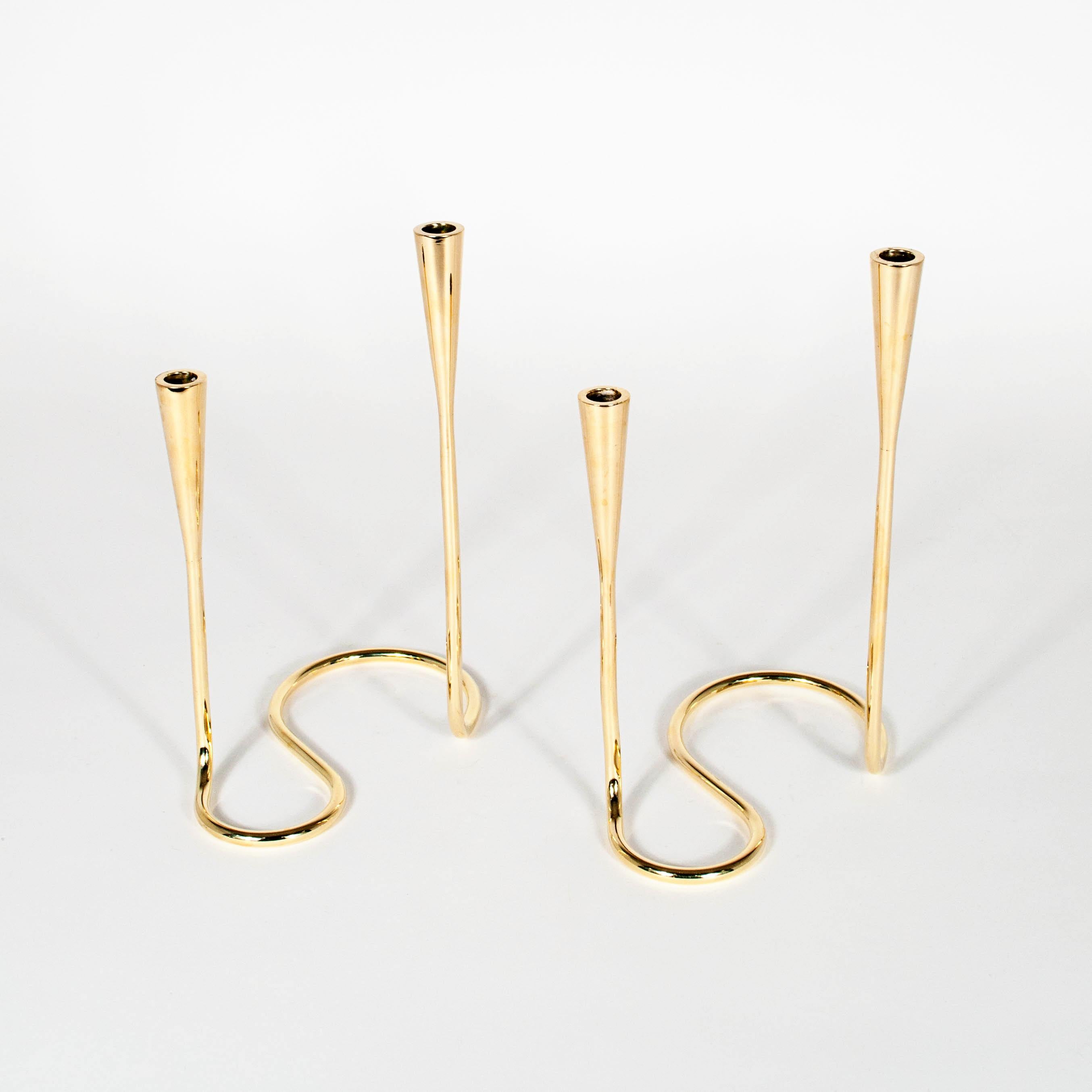 Danish Modern Illums Bolighus Candlesticks, a Pair In Excellent Condition In Bridport, CT