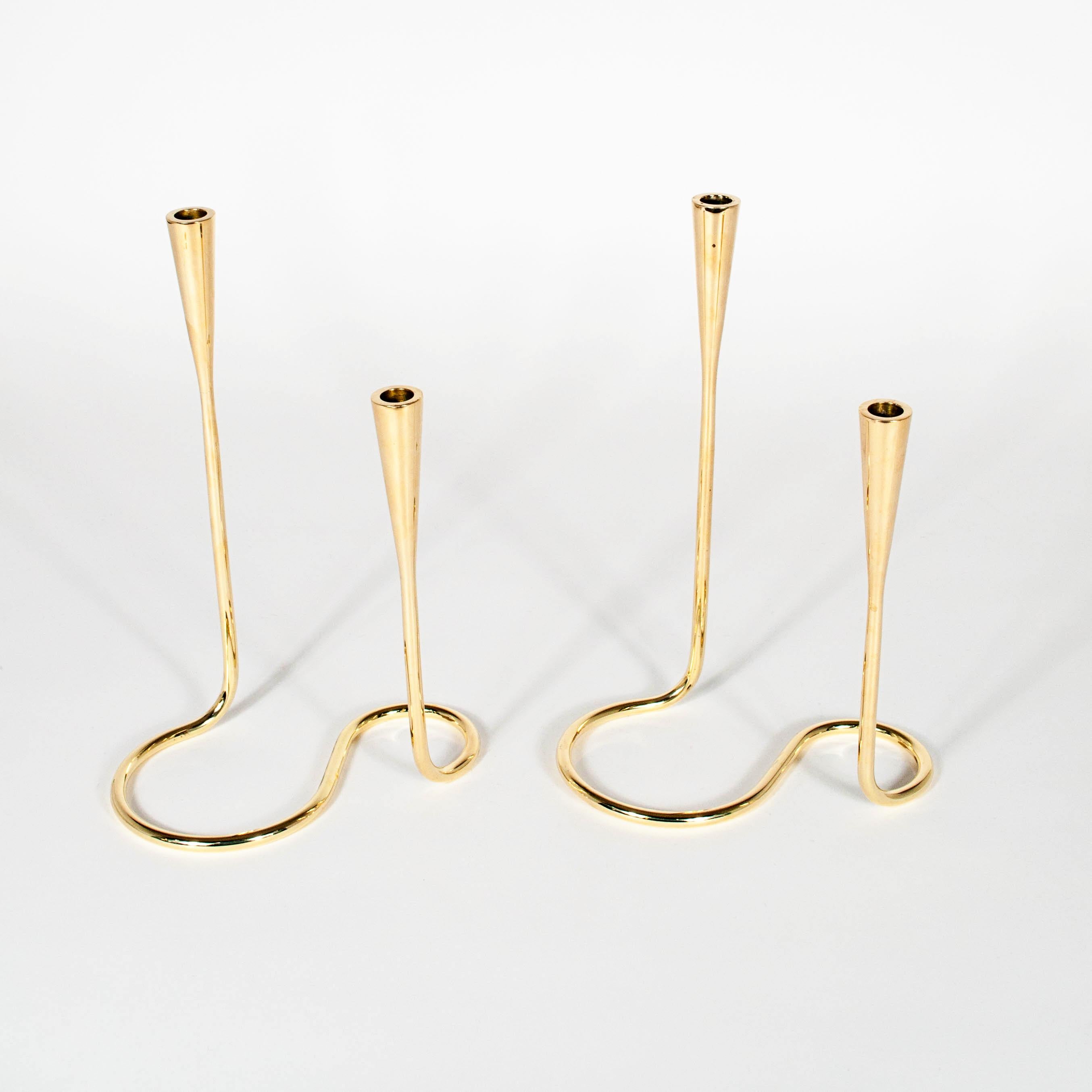 Mid-20th Century Danish Modern Illums Bolighus Candlesticks, a Pair