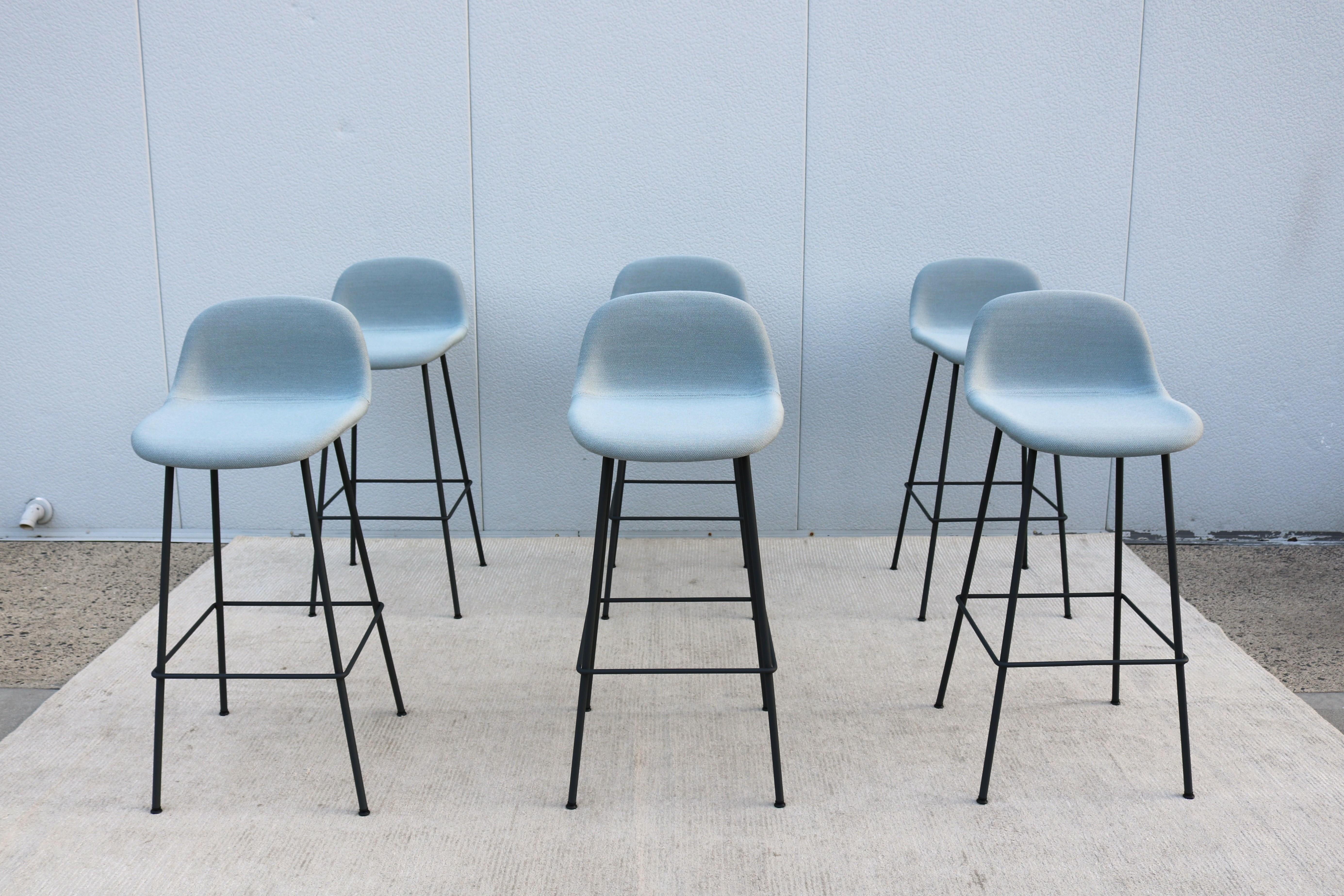 Danish Modern Iskos-Berlin for Muuto Fiber Bar Stools with Backrest - Set of 3 For Sale 6