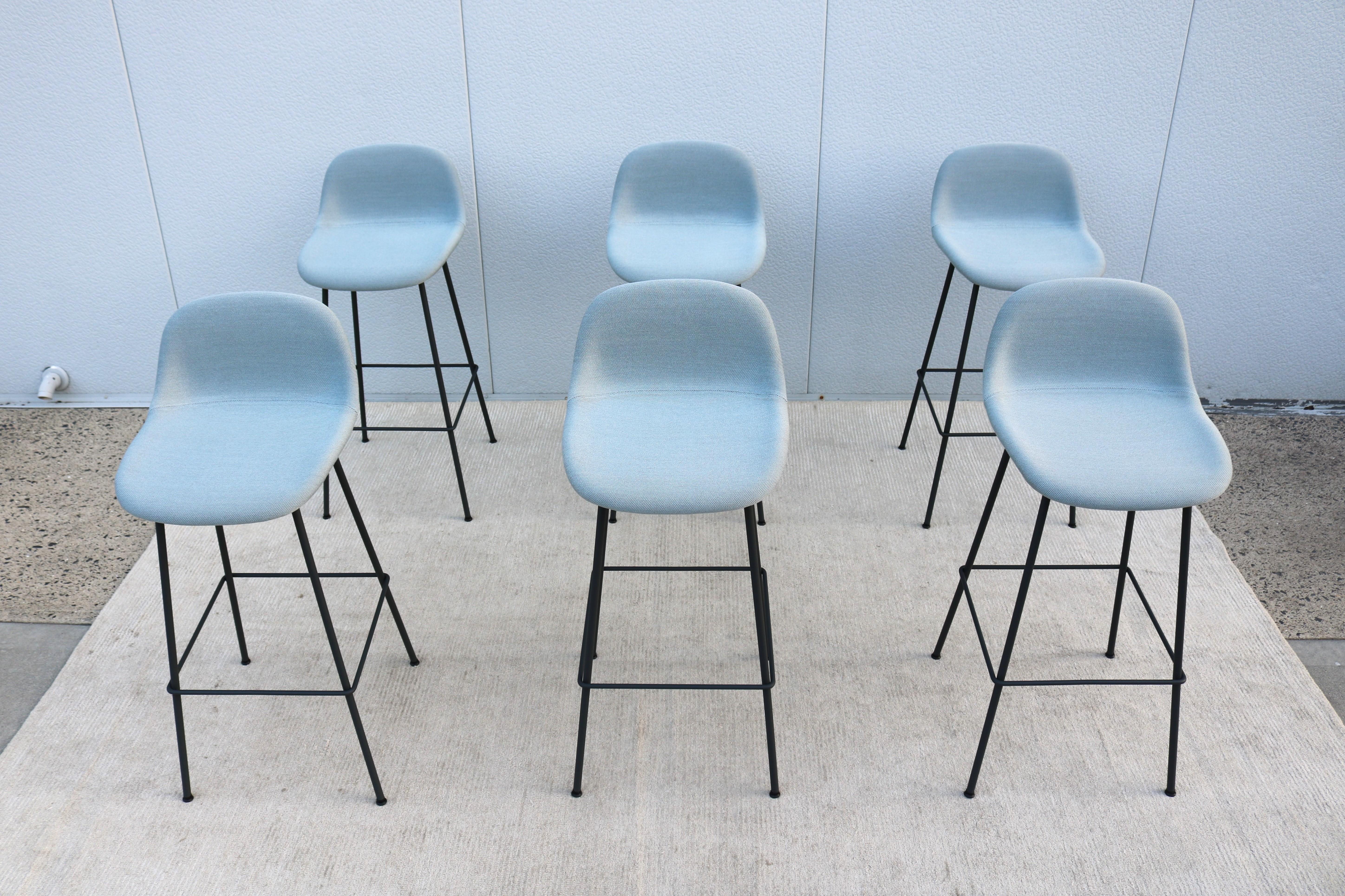Danish Modern Iskos-Berlin for Muuto Fiber Bar Stools with Backrest - Set of 3 For Sale 7