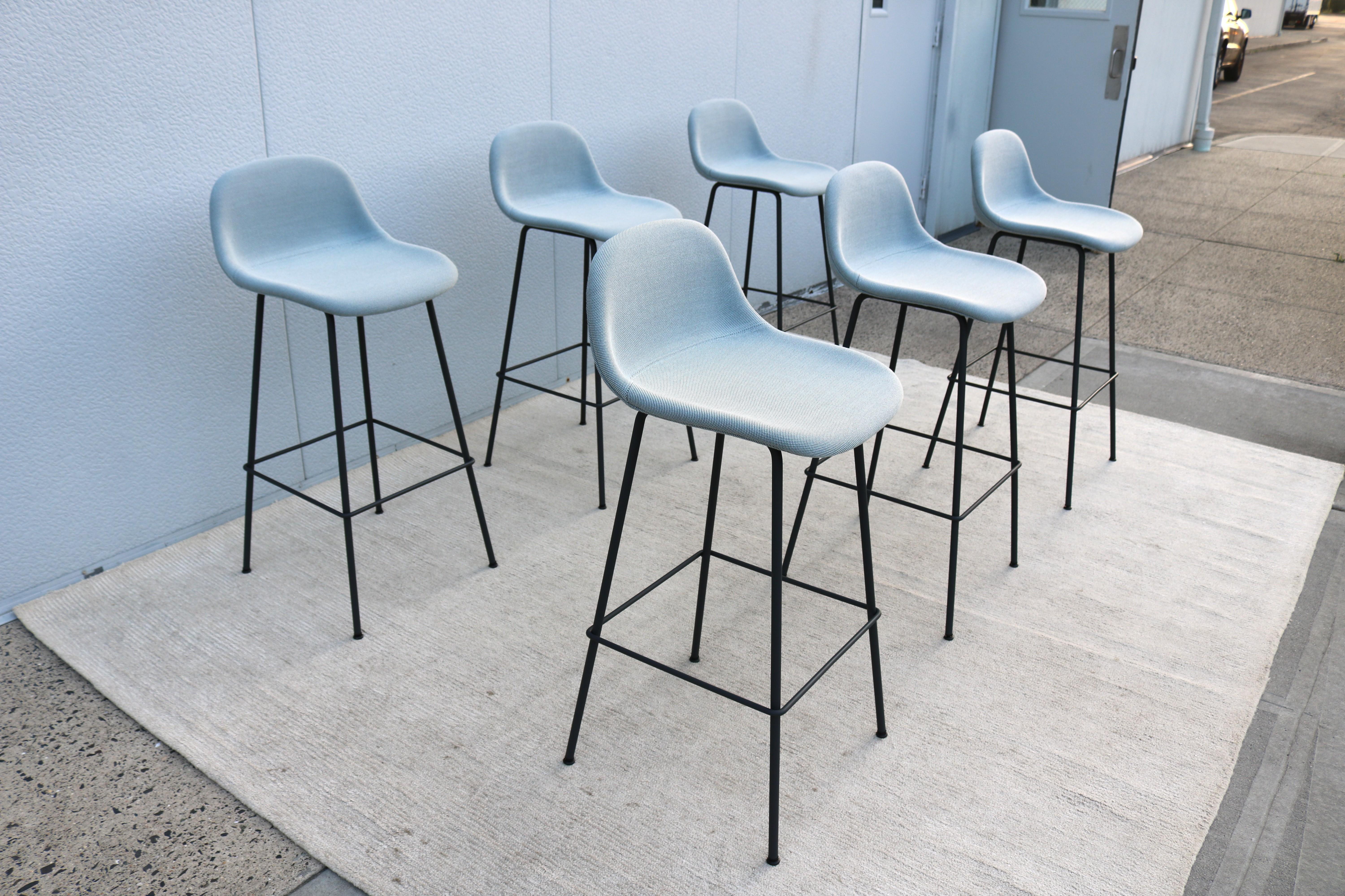 Danish Modern Iskos-Berlin for Muuto Fiber Bar Stools with Backrest - Set of 3 For Sale 8