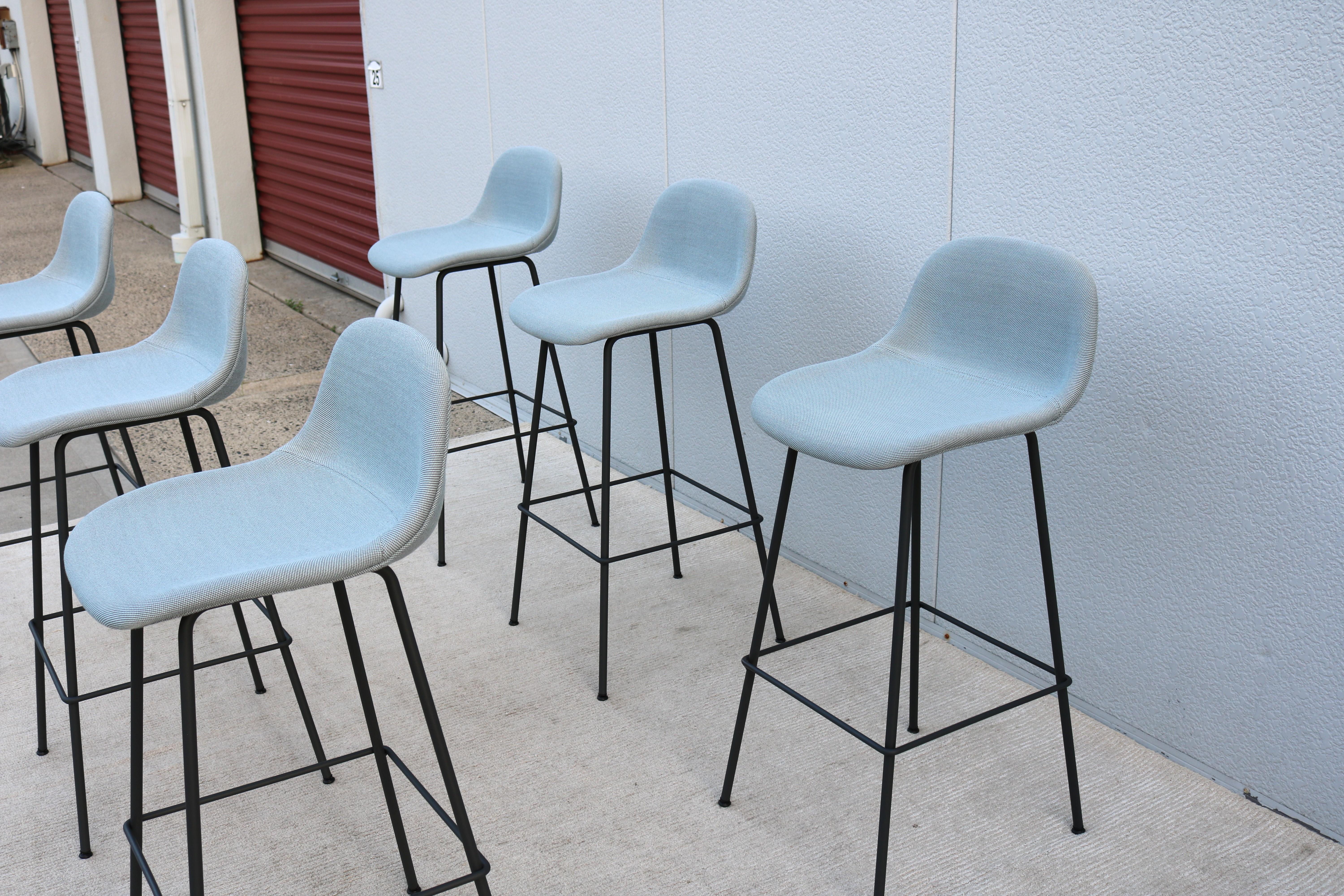 Danish Modern Iskos-Berlin for Muuto Fiber Bar Stools with Backrest - Set of 3 For Sale 9