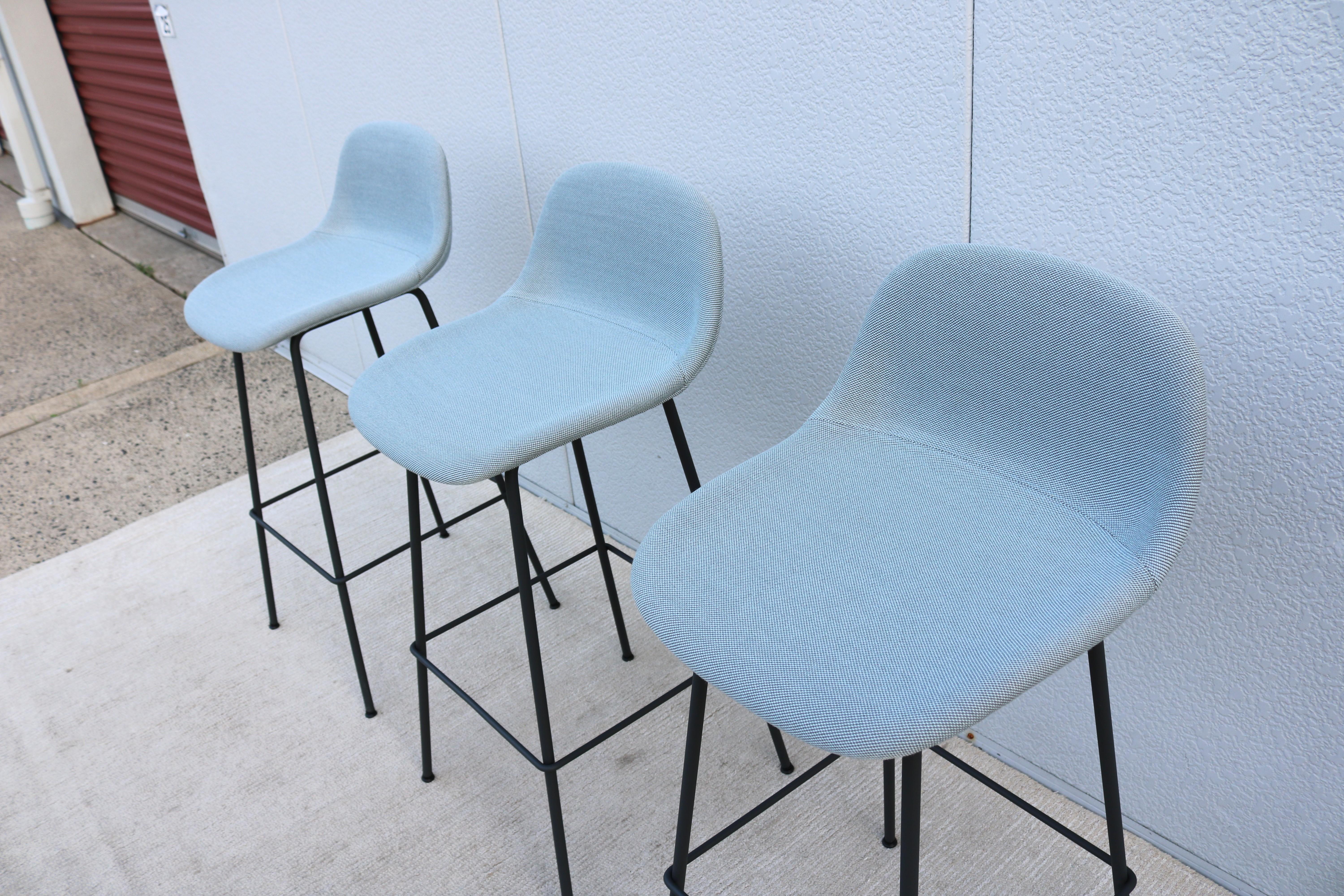 Danish Modern Iskos-Berlin for Muuto Fiber Bar Stools with Backrest - Set of 3 For Sale 11