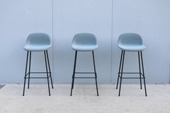 Sgabelli da bar in fibra con schienale in stile danese moderno Iskos-Berlin per Muuto - Set di 3