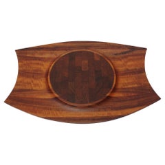 Plateau Mutenye moderne danois de Jens Quistgaard « rare bois » pour Dansk Designs