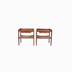 Danish Modern Jens Risom Walnut Nightstands