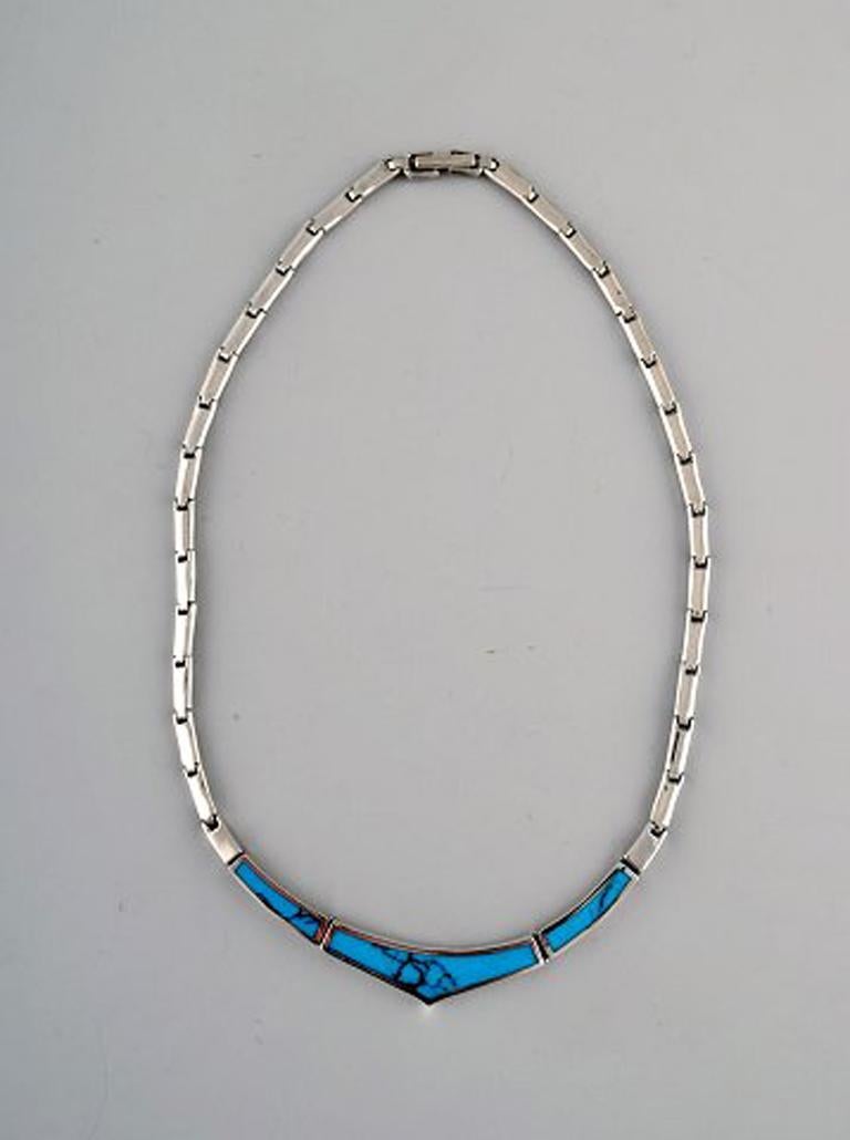 Danish Modern Jewelry Set in Sterling Silver, 1960s1970s For Sale at