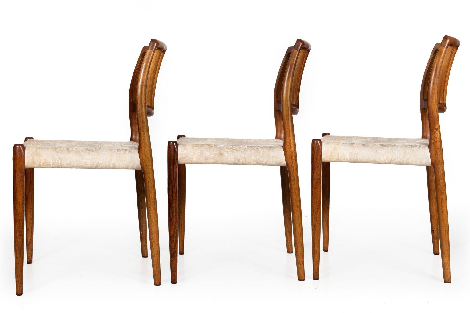 Mid-Century Modern Danish Modern J.L. Møbler Model 83 Rosewood Dining Chairs, Set of 6 For Sale
