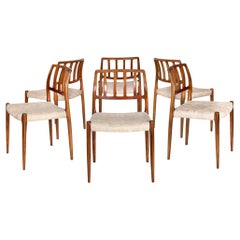 The Moderns Modernity I.L.A. Chaises de salle à manger en bois de rose Møbler Model 83, ensemble de 6