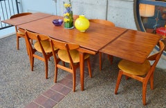 Danish Modern Johannes Andersen Teak Draw-Leaf Dining Table, Uldum Mobelfabrik