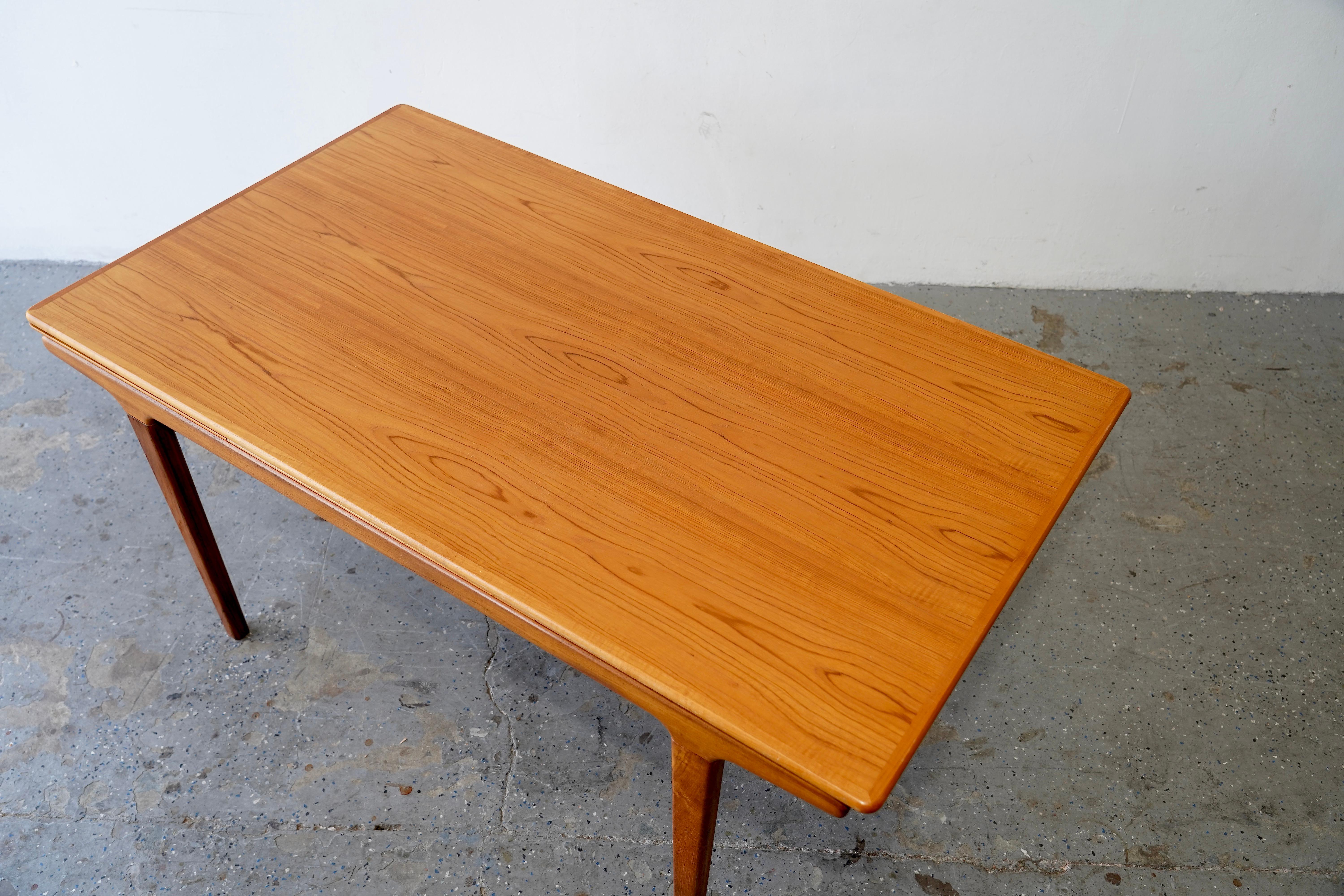Mid-20th Century Danish Modern Johannes Andersen teak draw leaf dining table 8.5 ft For Sale