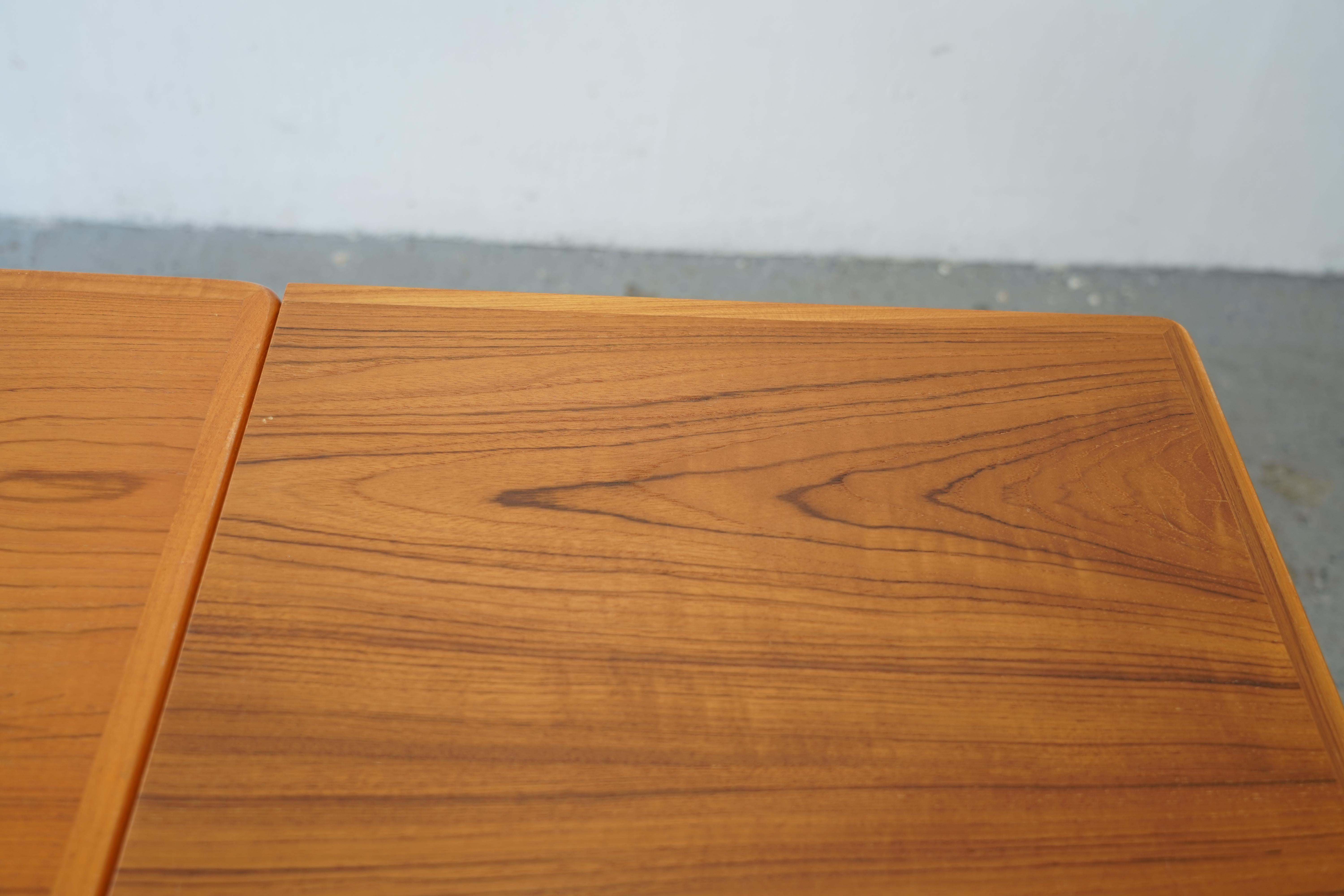 Danish Modern Johannes Andersen teak draw leaf dining table 8.5 ft For Sale 2