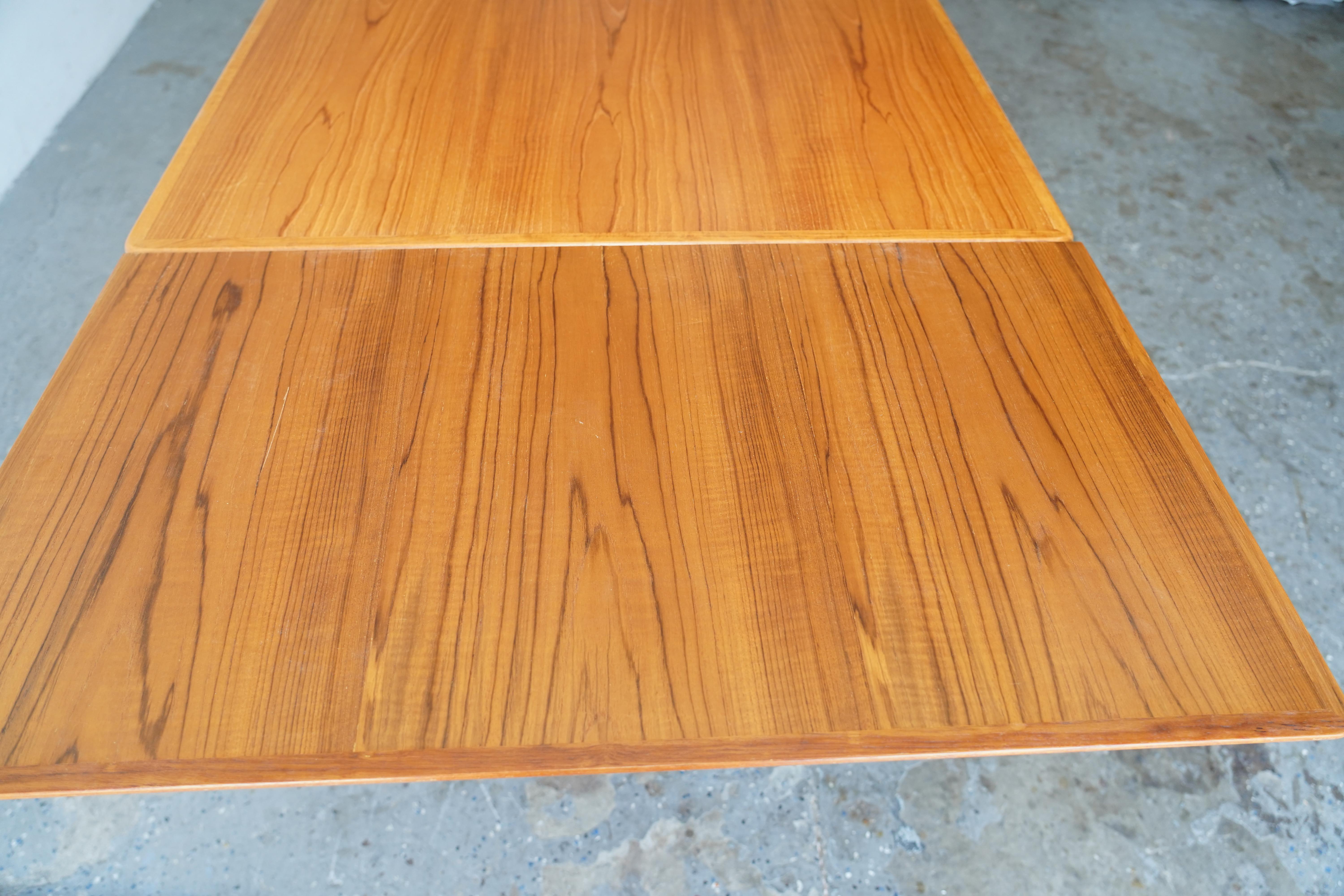 Danish Modern Johannes Andersen teak draw leaf dining table 8.5 ft For Sale 3