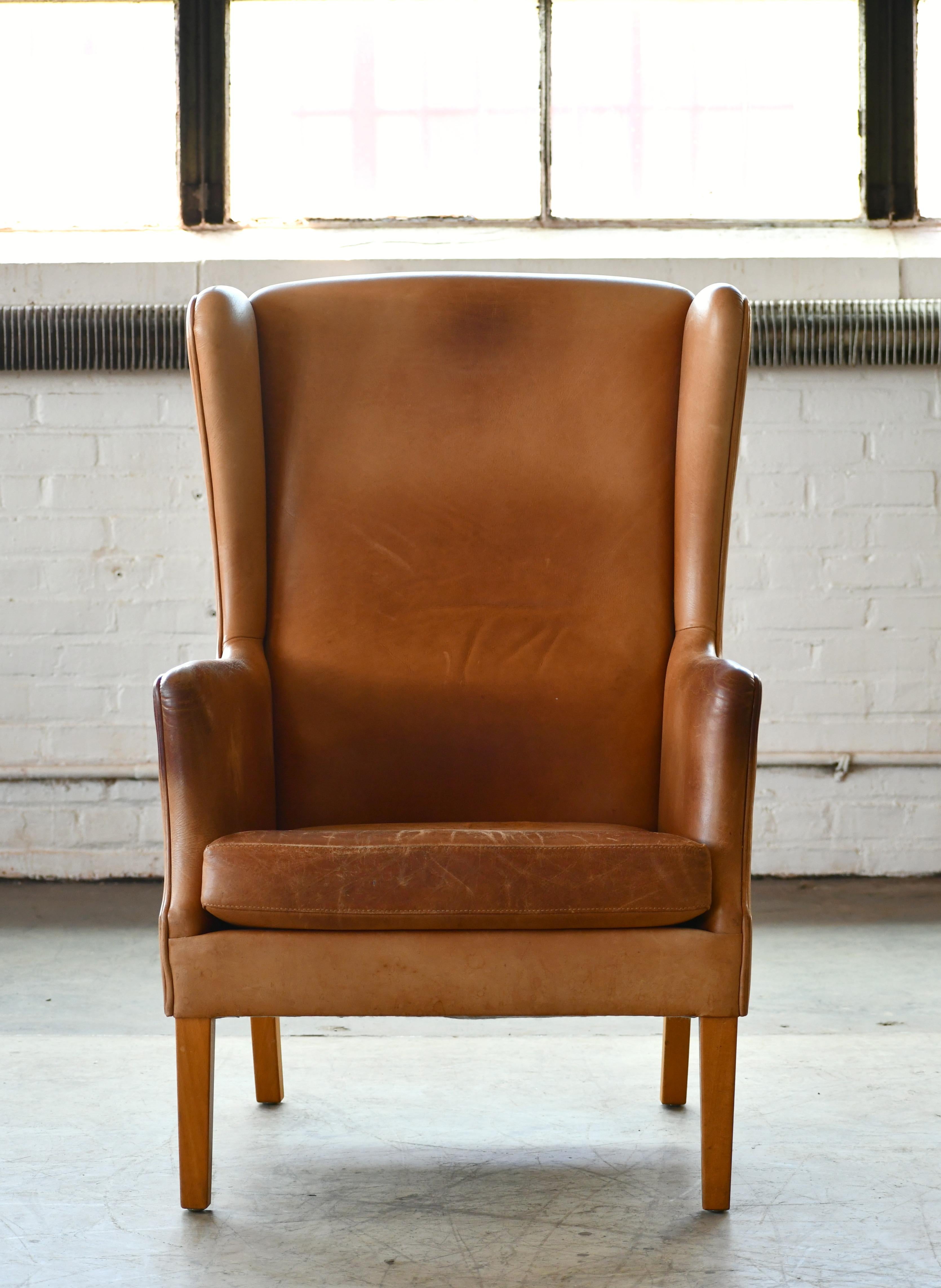 modern leather wingback chair