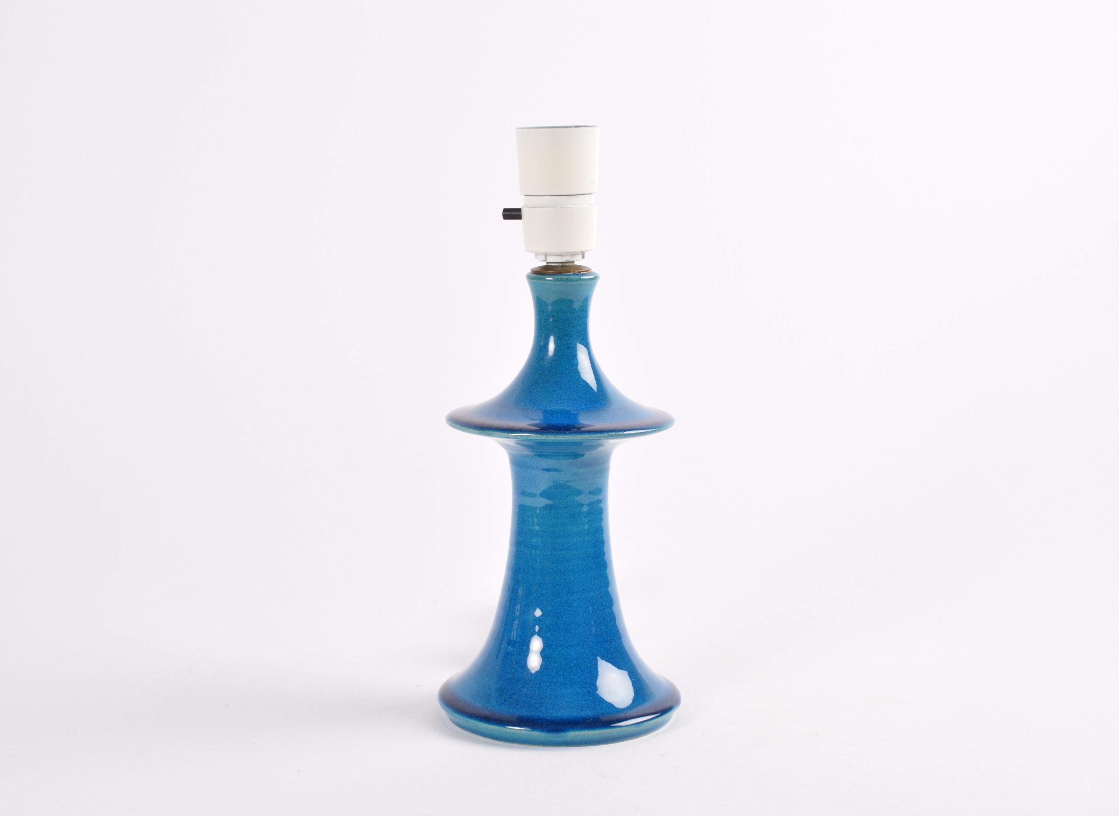 Scandinavian Modern Danish Modern Kähler Sculptural Table Lamp Turquoise Blue, 1960s Ceramic Design