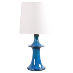 Danish Modern Kähler Sculptural Table Lamp Turquoise Blue, 1960s Ceramic Design
