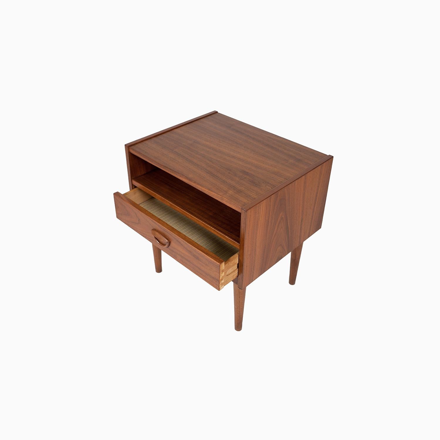 Danish Modern Kai Kristiansen Walnut Nightstand In Good Condition In Minneapolis, MN