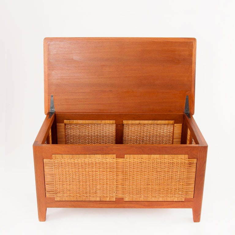 Danish Modern Kai Winding Teak Cane Blanket Chest, Poul Hundevad