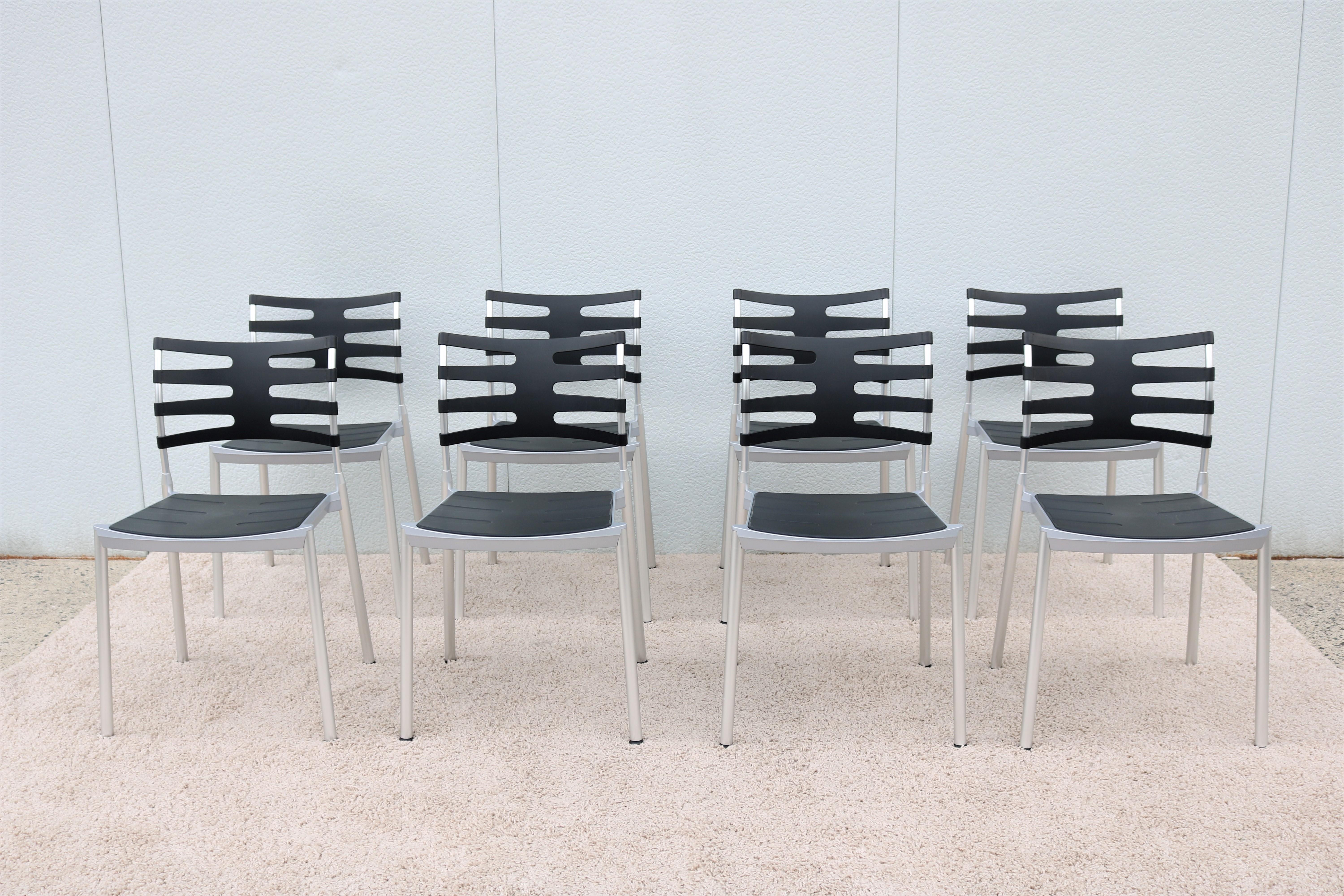 Danois Kasper Salto set de 8 chaises de salle à manger d'extérieur danoises modernes pour Fritz Hansen en vente