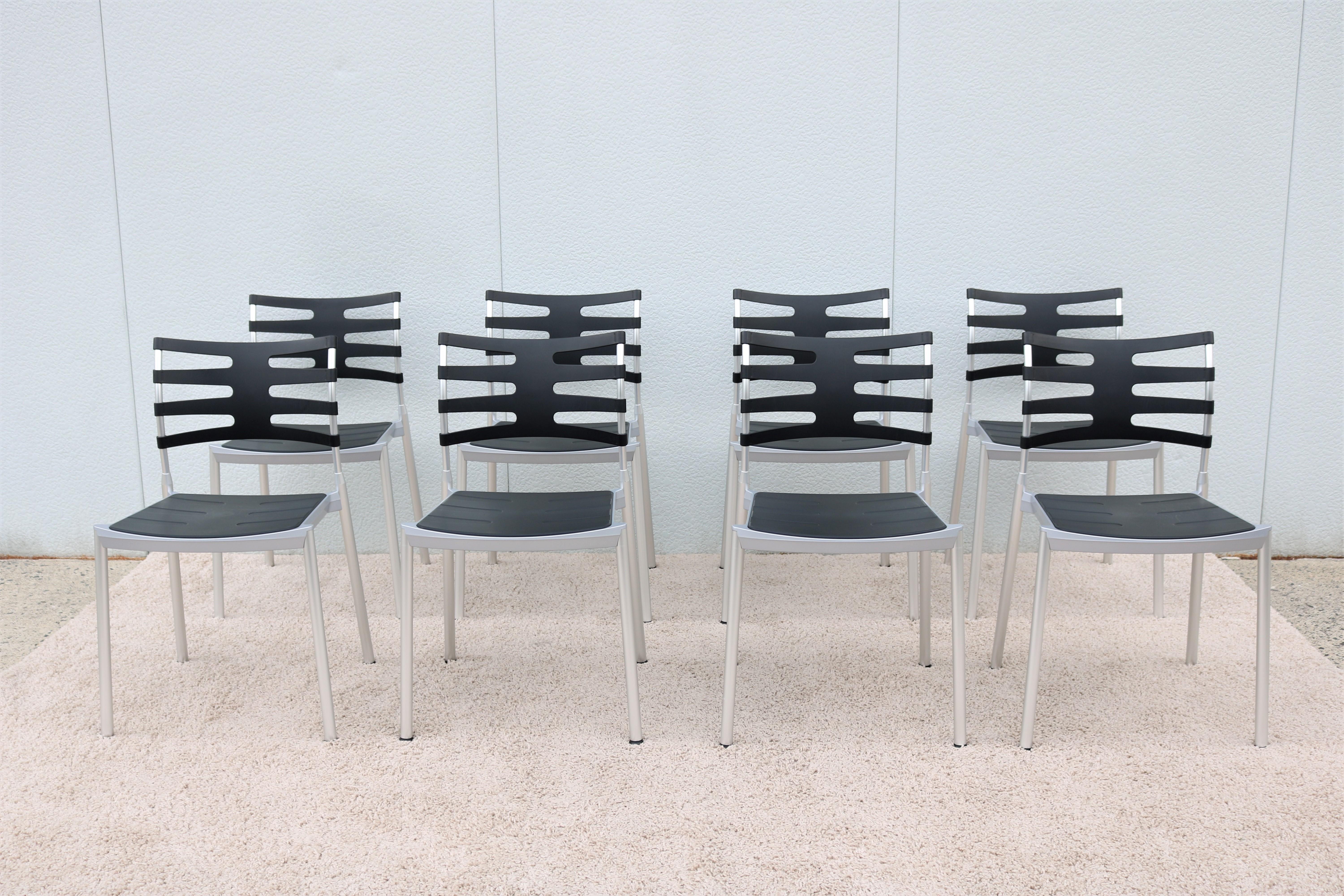 Danese Sedie da pranzo moderne danesi Kasper Salto per Fritz Hansen Ice, set di 8 sedie da esterno in vendita