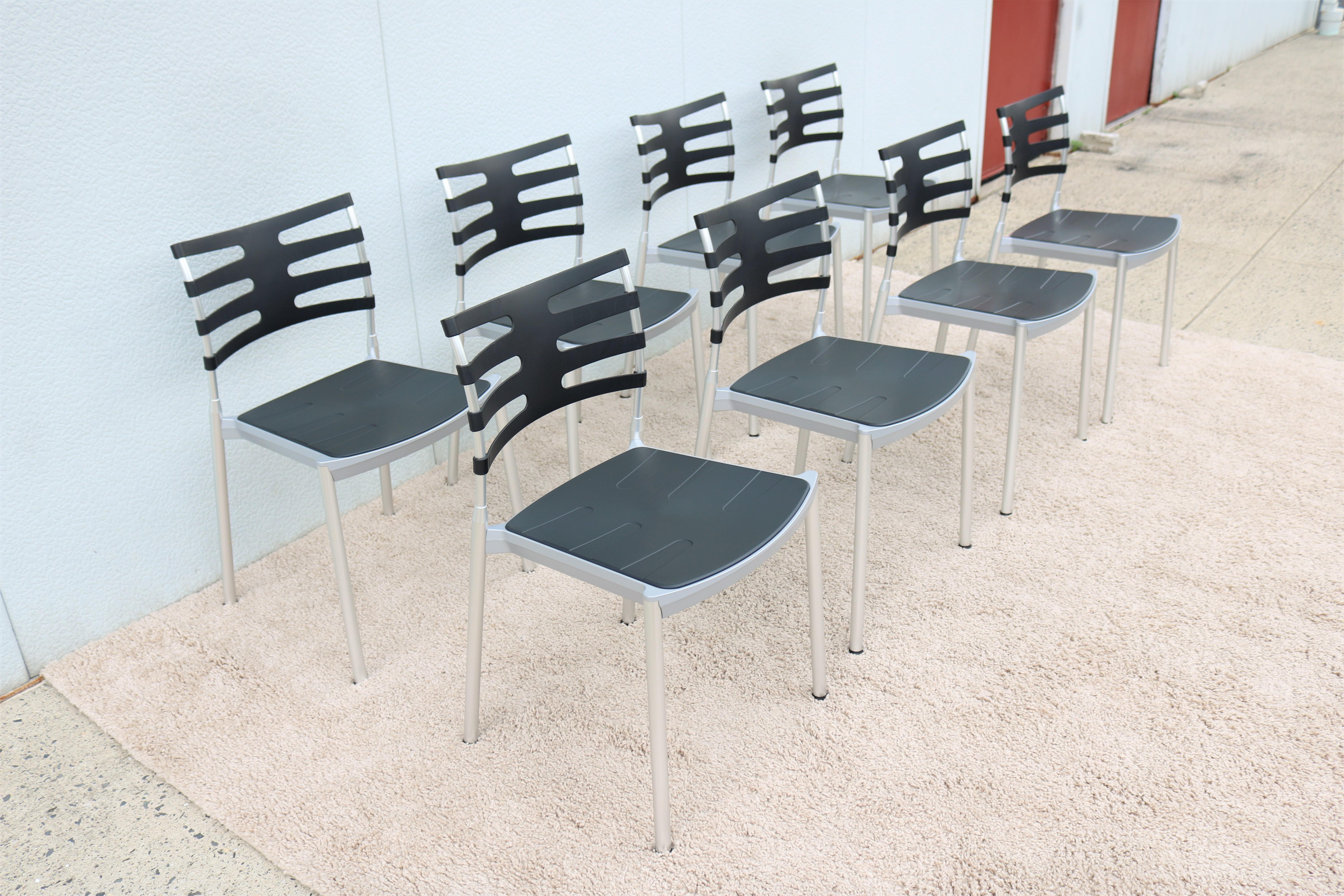 Kasper Salto set de 8 chaises de salle à manger d'extérieur danoises modernes pour Fritz Hansen Bon état - En vente à Secaucus, NJ