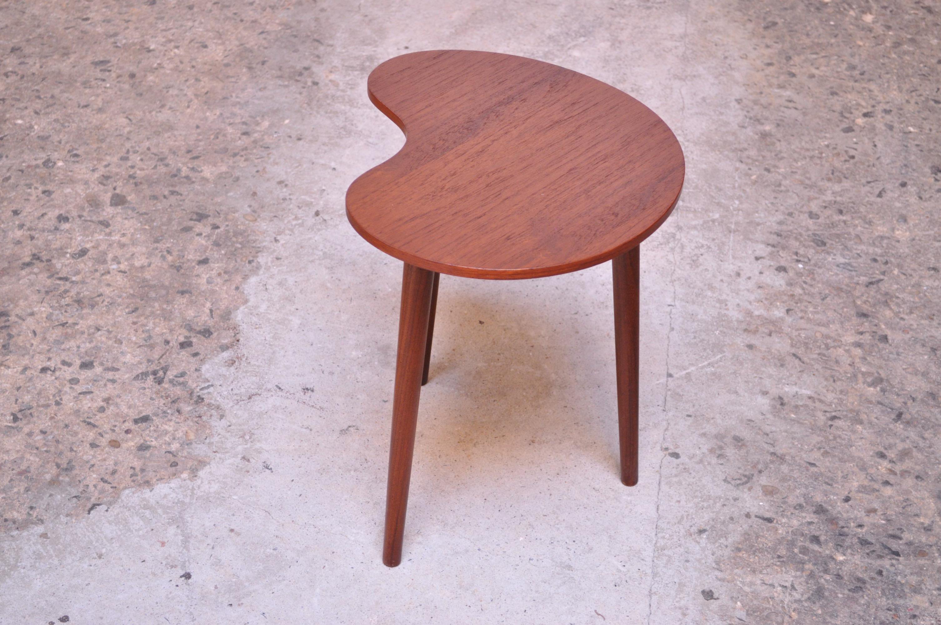 Mid-20th Century Danish Modern Kidney Teak Side Table by Gorm-Møbler