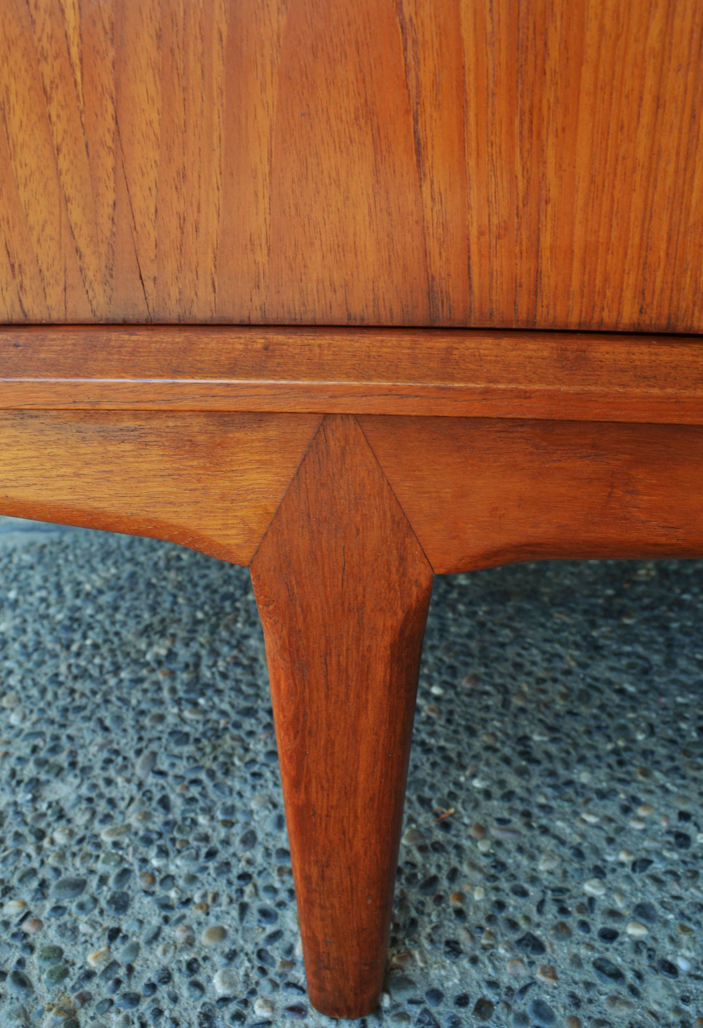 Danish Modern Knud Nielsen Teak Four Slider Credenza with Iconic Door Pulls 5