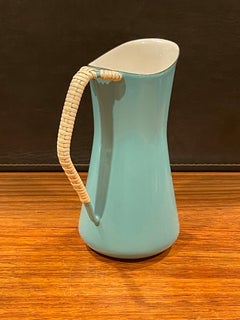 Danish Modern Kobenstyle Enamel and Cane Pitcher by Jens Quistgaard for Dansk