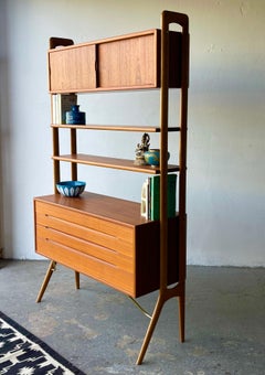 Danish Modern Kurt Ostervig Teak Freestanding Wall Unit or Room Divider