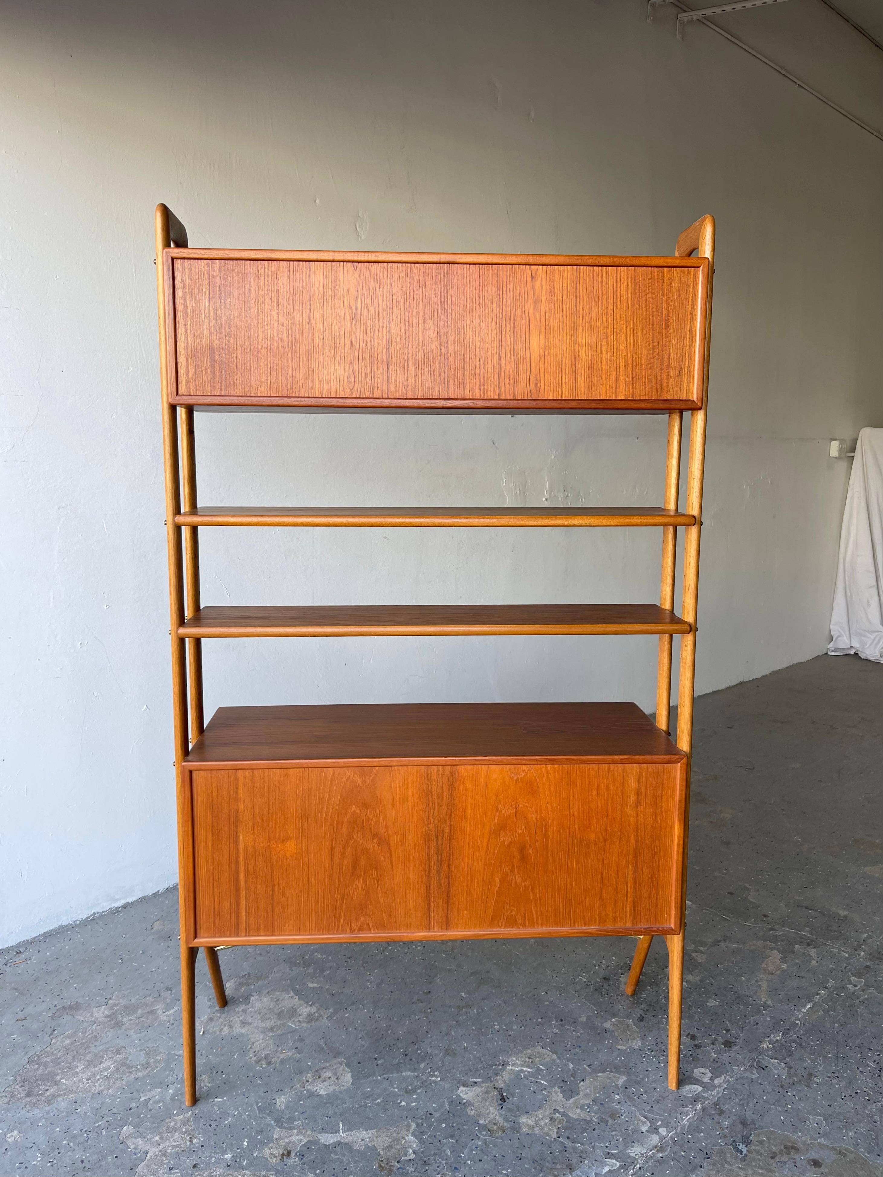 Danish Modern Kurt Ostervig Teak Freestanding Wall Unit or Room Divider In Good Condition In Las Vegas, NV