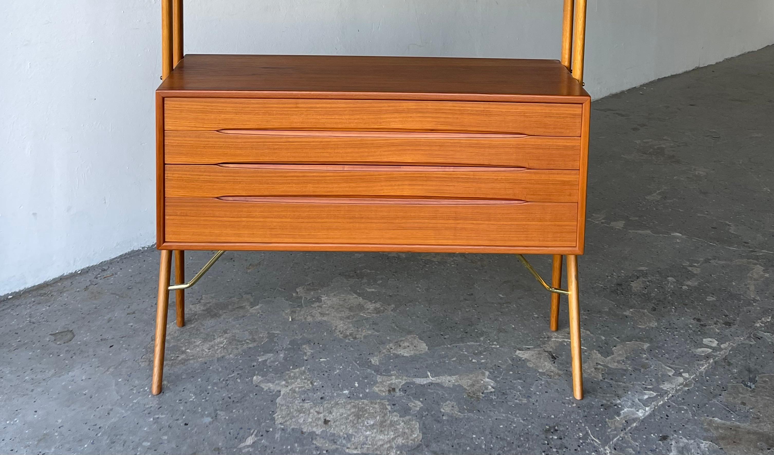 Danish Modern Kurt Ostervig Teak Freestanding Wall Unit or Room Divider 1
