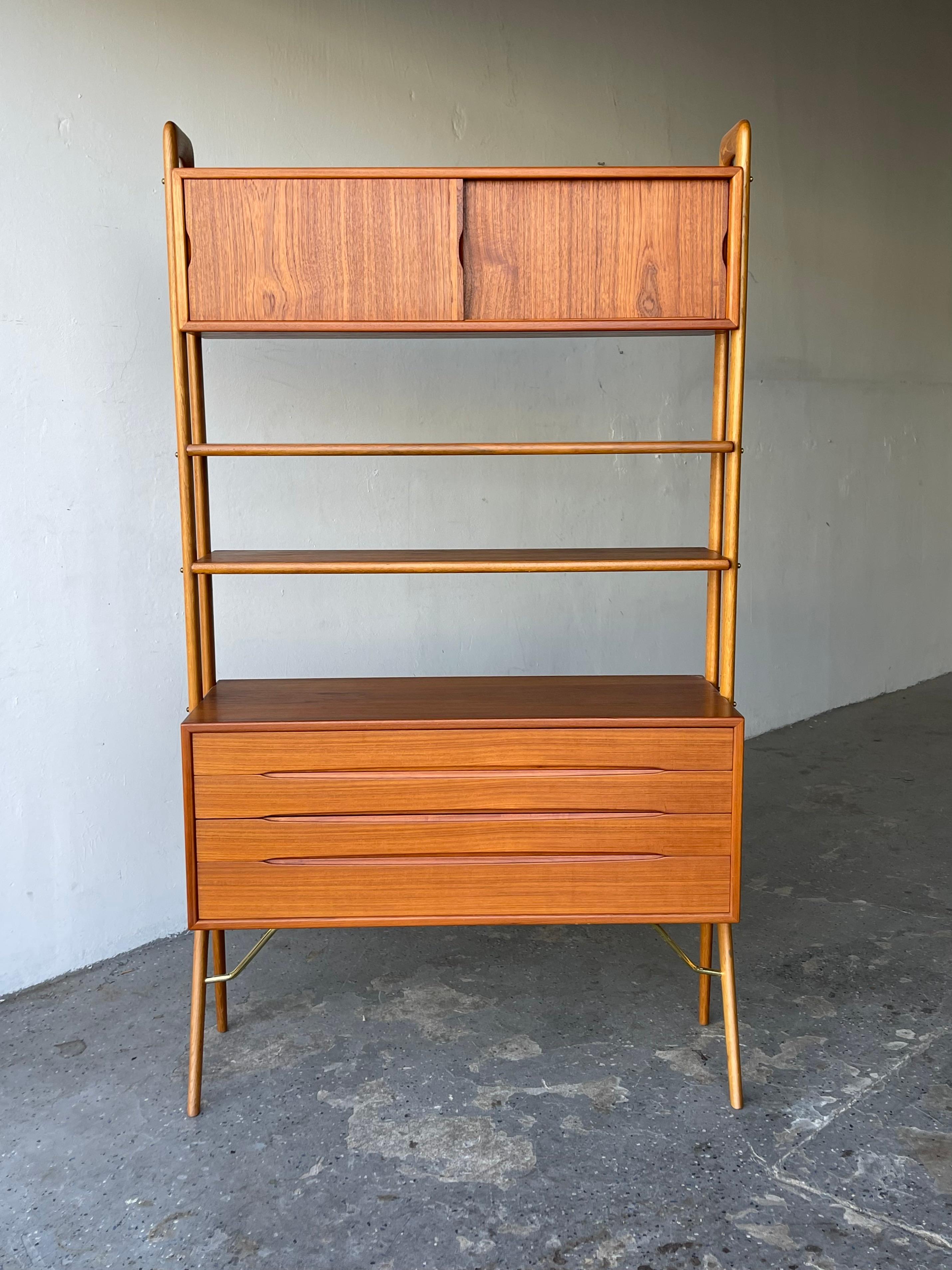 Danish Modern Kurt Ostervig Teak Freestanding Wall Unit or Room Divider 4