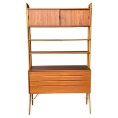 Danish Modern Kurt Ostervig Teak Freestanding Wall Unit or Room Divider 