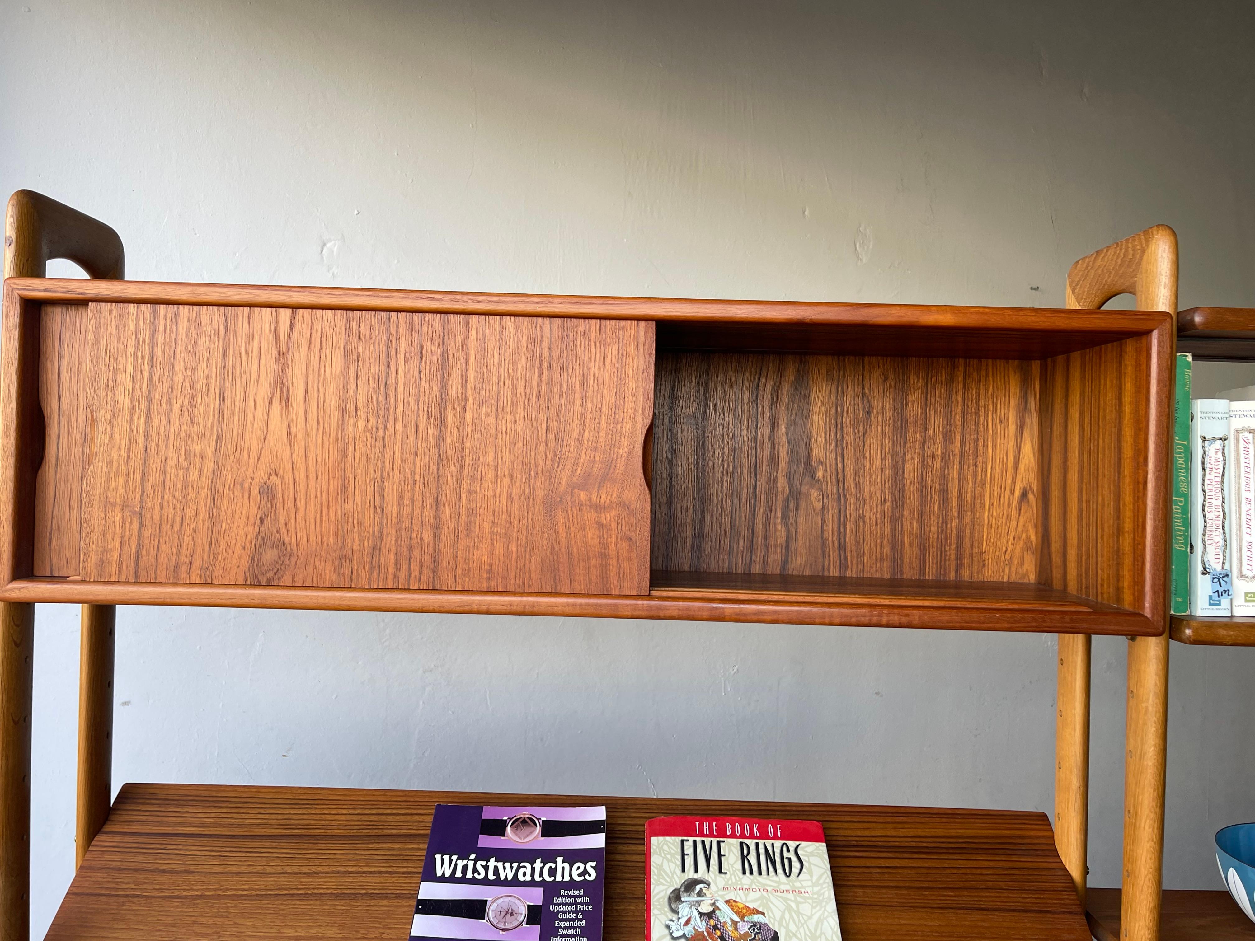 Danish Modern Kurt Ostervig Teak Wall Unit or Room Divider / Book Shelves 2 Bay 6