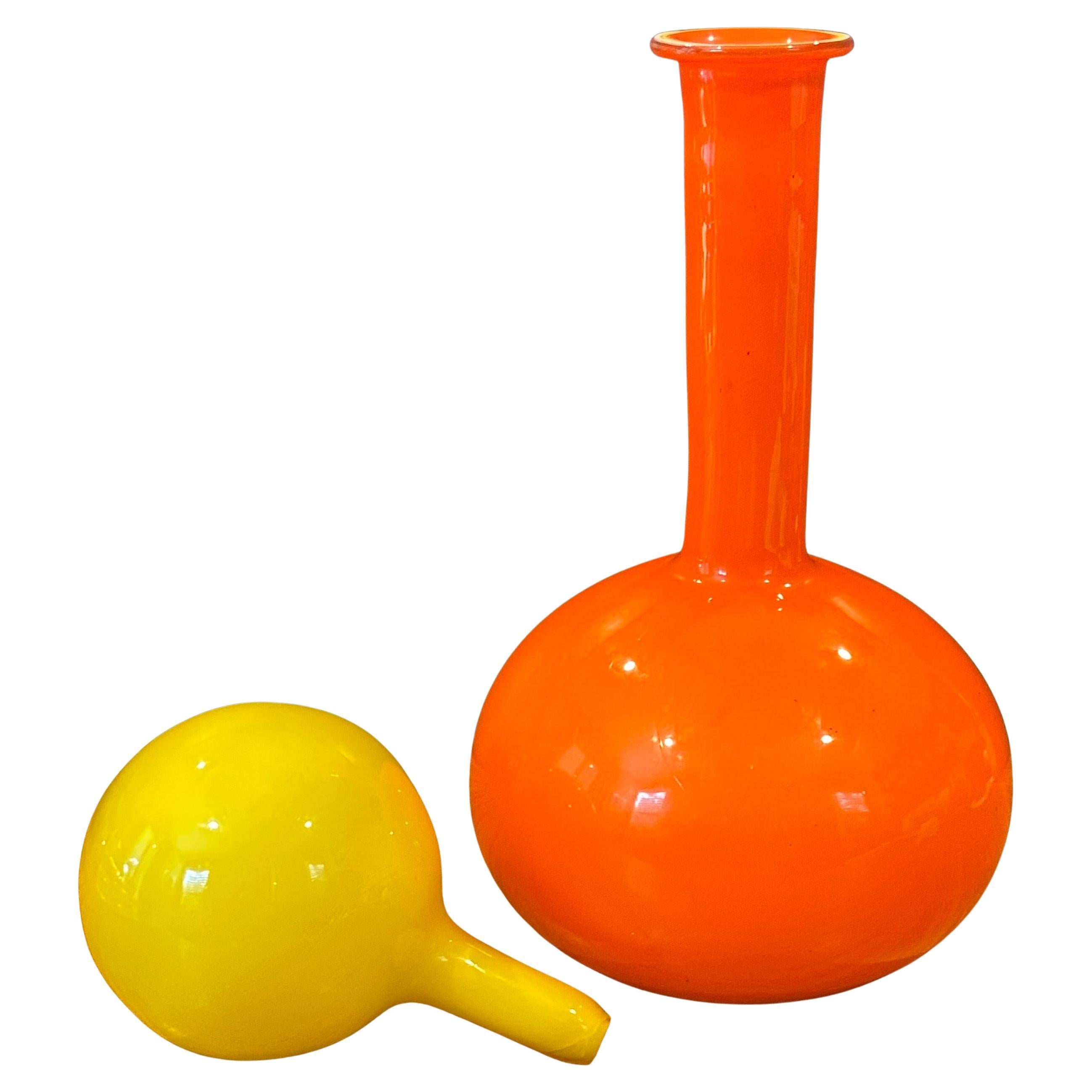 Danese Bottiglia grande moderna danese con tappo di Otto Brauer per Holmegaard in vendita