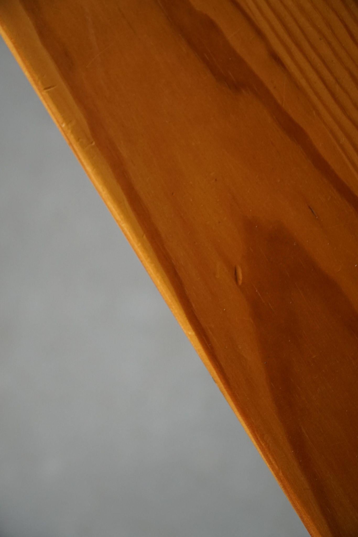 Grande table basse rectangulaire danoise moderne en pin massif, fin du 20ème siècle en vente 4