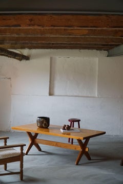 Danish Modern Large Rectangular Coffee Table in Solid Pine, Late 20th Century