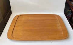 Danish Modern Large Serving Tray in Oak by Poul Hundevad, 1970s