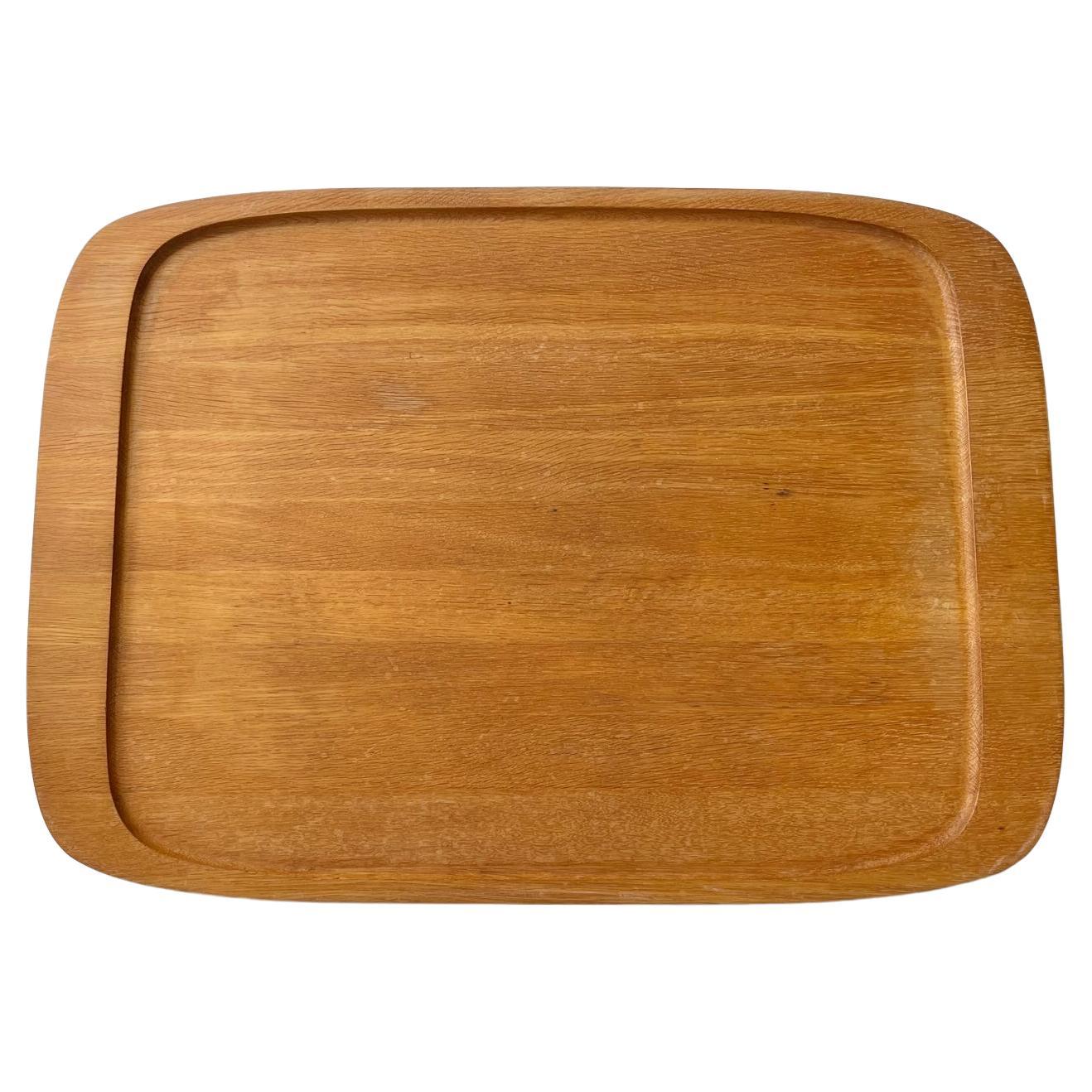 Danish Modern Large Serving Tray in Oak by Poul Hundevad, 1970s For Sale